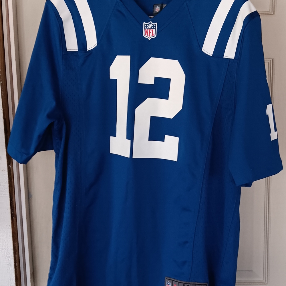 Blue Football Jersey with White Accents